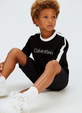 Calvin Klein Siyah Erkek Çocuk Baskılı T-Shirt LVCKSJA01BBEH