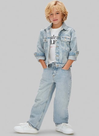 Calvin Klein Beyaz Erkek Çocuk Baskılı T-Shirt LVCKSJA07BYAF