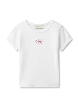 Calvin Klein Beyaz Kız Çocuk Baskılı T-Shirt LVCKSJB11GYAF