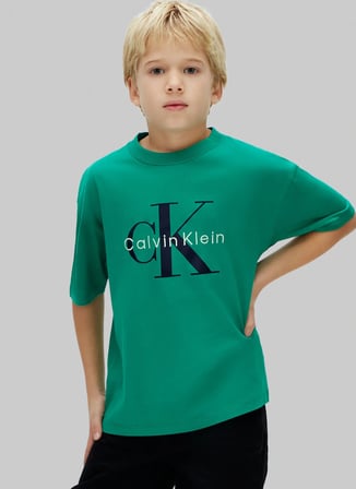 Calvin Klein Yeşil Erkek Çocuk Baskılı T-Shirt LVCKSJA12BMRW