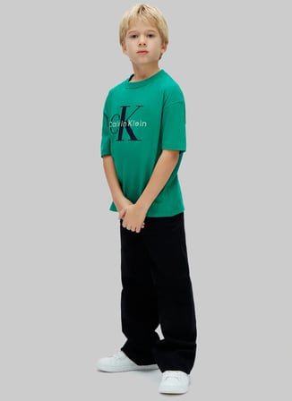 Calvin Klein Yeşil Erkek Çocuk Baskılı T-Shirt LVCKSJA12BMRW