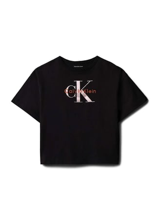 Calvin Klein Siyah Kız Çocuk Baskılı T-Shirt LVCKSJA20GBEH