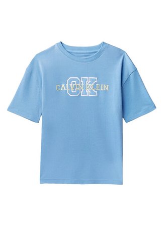 Calvin Klein Mavi Erkek Çocuk Baskılı T-Shirt LVCKSJA11BCIY