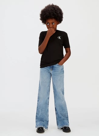Calvin Klein Siyah Erkek Çocuk Baskılı T-Shirt LV1CKSJA32BEH