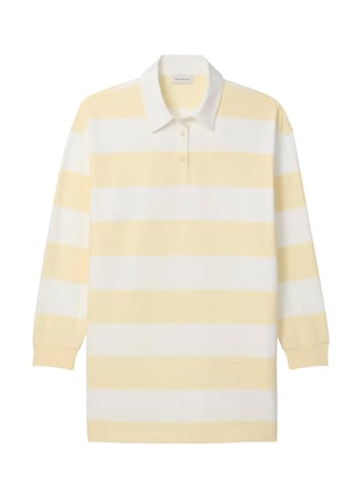 Calvin Klein Jeans Sarı Kadın Elbise LS VARSITY STRIPE MINI POLO DRES