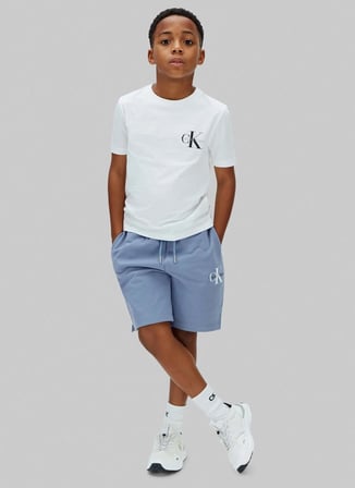 Calvin Klein Mavi Erkek Çocuk Baskılı Şort LV1CKSJC51CGH