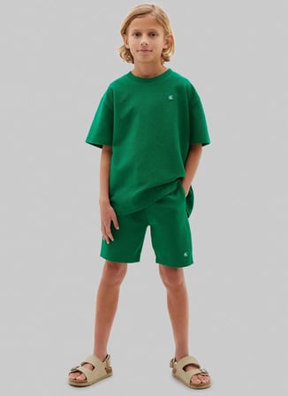 Calvin Klein Yeşil Erkek Çocuk Nakışlı Şort Takım LVCKSJI19BMRW