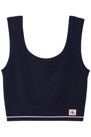 SL WOVEN LABEL CABLE Lacivert Kolsuz Bluz
