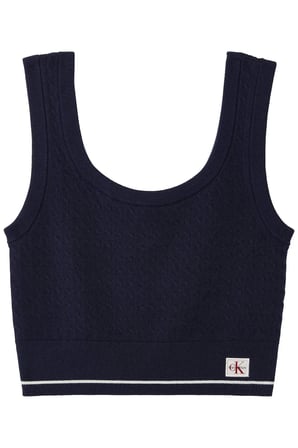 SL WOVEN LABEL CABLE Lacivert Kolsuz Bluz