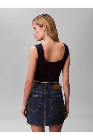 SL WOVEN LABEL CABLE Lacivert Kolsuz Bluz
