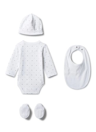 Calvin Klein Beyaz Unisex Bebek Desenli Hastane Çıkışı LVCKSJN02YYAF