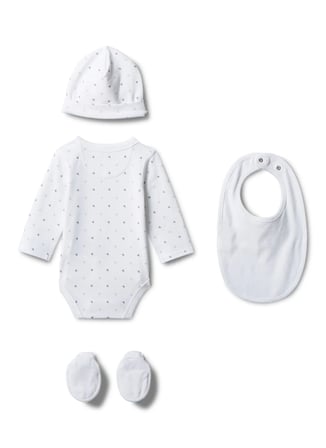 Calvin Klein Beyaz Unisex Bebek Desenli Hastane Çıkışı LVCKSJN02YYAF