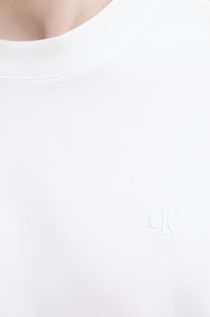 Calvin Klein Logolu % 100 Pamuk Oversize T Shirt LV04RAB806YAF Erkek T SHİRT LV04RAB806 YAF BEYAZ
