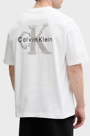 Calvin Klein Logolu % 100 Pamuk Oversize T Shirt LV04RAB806YAF Erkek T SHİRT LV04RAB806 YAF BEYAZ