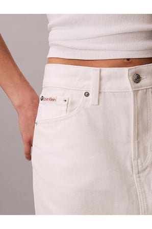90S MINI SKIRT CHALK, ASN, 25 Beyaz Kadın Kot Etek