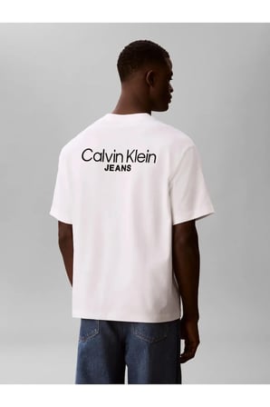 LOGO BACK PRINT T-SH, YAF, S Erkek Beyaz T-Shirt & Polo