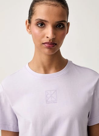 Calvin Klein Mor Kadın Bisiklet Yaka T-Shirt LV044G200GVFJ