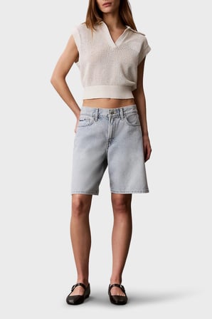 Calvin Klein % 100 Pamuk Regular Fit Logo Nakışlı Polo Bayan POLO LV047G303G YAS KREM