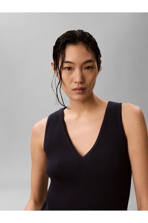 LS CARDI W TANK RIB, CEF Kadın Siyah Kazak