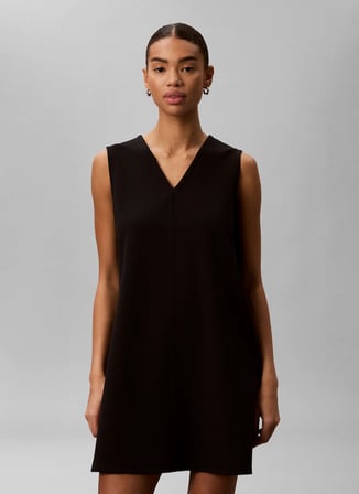 Calvin Klein Siyah Kadın V Yaka Elbise LV044G205GUB1