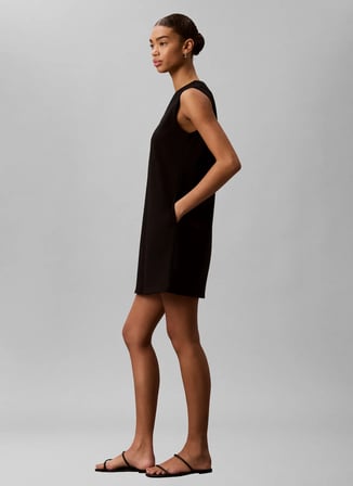 Calvin Klein Siyah Kadın V Yaka Elbise LV044G205GUB1