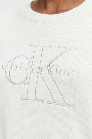 Calvin Klein % 100 Pamuk Logo Monogramlı Sweat LV047G322GP74 Bayan SWEAT LV047G322G P74 AÇIK GRİ MELANJ