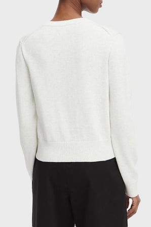 Calvin Klein % 100 Pamuk Logo Monogramlı Sweat LV047G322GP74 Bayan SWEAT LV047G322G P74 AÇIK GRİ MELANJ
