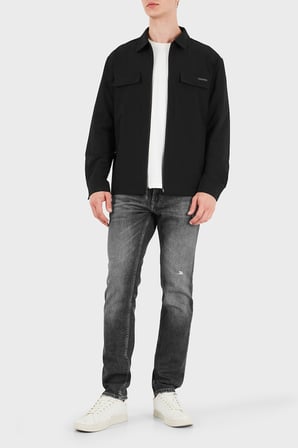 Calvin Klein Logolu Klasik Yaka Fermuarlı Mont LV04RG403GUB1 Erkek MONT LV04RG403G UB1 SİYAH