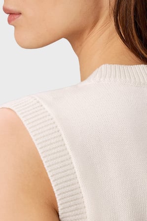 Calvin Klein % 100 Pamuk Dokulu Logo Monogramlı Süveter LV047G321GYAS Bayan SÜVETER LV047G321G YAS KREM