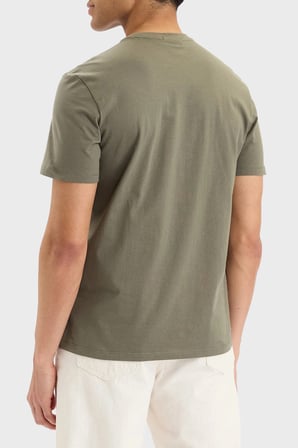 Calvin Klein Pamuklu Regular Fit Logolu Bisiklet Yaka T Shirt LV04RC272GLDY Erkek T SHİRT LV04RC272G LDY HAKİ
