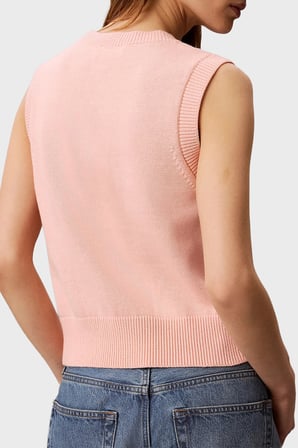 Calvin Klein % 100 Pamuk Dokulu Logo Monogramlı Süveter LV047G321G4TJ Bayan SÜVETER LV047G321G 4TJ ŞEFTALİ