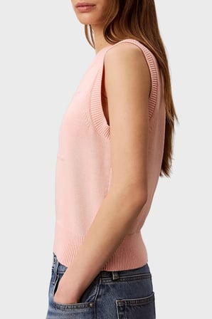 Calvin Klein % 100 Pamuk Dokulu Logo Monogramlı Süveter LV047G321G4TJ Bayan SÜVETER LV047G321G 4TJ ŞEFTALİ