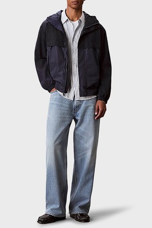 Calvin Klein Logolu Relaxed Fit Kapüşonlu Mont LV04RG503GCEF Erkek MONT LV04RG503G CEF LACİVERT
