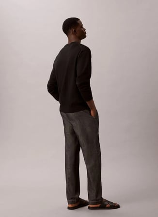Calvin Klein Jeans Siyah Erkek Chino Pantolon LV04RG611GUB1 STRAIGHT  CHAMBRAY P