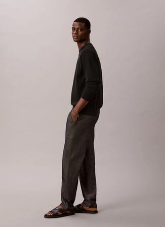 Calvin Klein Jeans Siyah Erkek Chino Pantolon LV04RG611GUB1 STRAIGHT  CHAMBRAY P