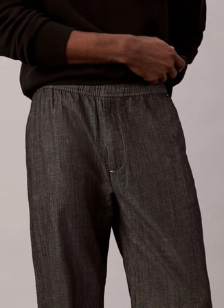 Calvin Klein Jeans Siyah Erkek Chino Pantolon LV04RG611GUB1 STRAIGHT  CHAMBRAY P