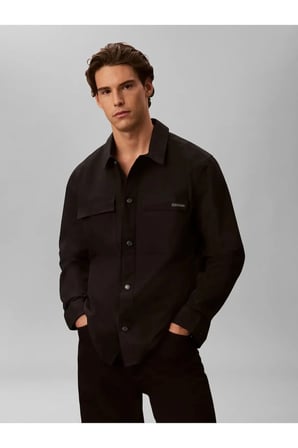 LS COTTON NYLON UTIL, UB1 Siyah Erkek Gömlek