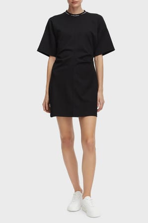 Calvin Klein Oversize Belden Büzgülü Mini Elbise LV047G251GUB1 Bayan ELBİSE LV047G251G UB1 SİYAH
