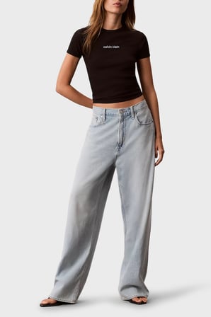 Calvin Klein Pamuklu Logolu Slim Fit Bisiklet Yaka T Shirt LV047G816GUB1 Bayan T SHİRT LV047G816G UB1 SİYAH