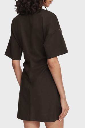 Calvin Klein Oversize Belden Büzgülü Mini Elbise LV047G251GTO2 Kadın ELBİSE LV047G251G TO2 KAHVE