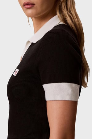 Calvin Klein Logolu % 100 Pamuk Regular Fit Polo LV047G308GUB1 Bayan POLO LV047G308G UB1 SİYAH