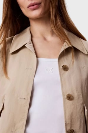 Calvin Klein Pamuklu Regular Fit Logolu Kare Yaka İp Askılı Top LV047G208GYAF Bayan TOP LV047G208G YAF BEYAZ