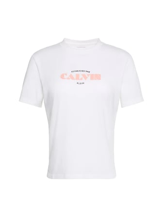 CALVIN KLEIN Kadın Marka Logolu Günlük Kullanıma Uygun Beyaz T-Shirt LV047G807G YAF