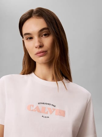 CALVIN KLEIN Kadın Marka Logolu Günlük Kullanıma Uygun Beyaz T-Shirt LV047G807G YAF