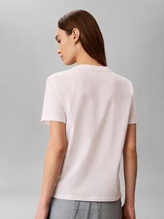 CALVIN KLEIN Kadın Marka Logolu Günlük Kullanıma Uygun Beyaz T-Shirt LV047G807G YAF