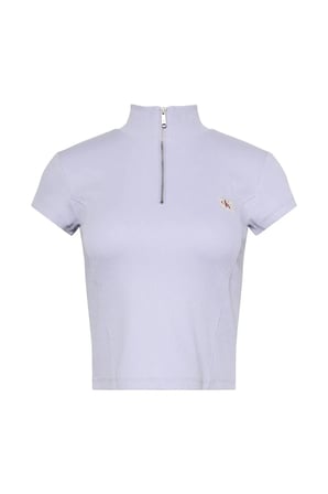 SS WOVEN LABEL 2X2 B, VBK Kadın Mor T-Shirt & Polo