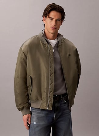 Calvin Klein Jeans Yeşil Erkek Mont LV04RG505GLDY LS JEANS NYLON BOMBE