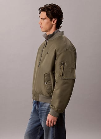 Calvin Klein Jeans Yeşil Erkek Mont LV04RG505GLDY LS JEANS NYLON BOMBE