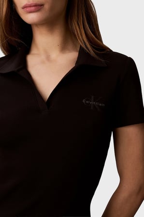 Calvin Klein Logolu Pamuklu Polo Yaka Mini Elbise LV047G237GUB1 Bayan ELBİSE LV047G237G UB1 SİYAH