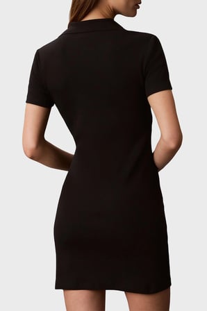 Calvin Klein Logolu Pamuklu Polo Yaka Mini Elbise LV047G237GUB1 Bayan ELBİSE LV047G237G UB1 SİYAH
